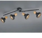Deckenstrahler Latika Aus Metall In Schwarz & Holzoptik, Breite 71cm