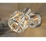 Meinewunschleuchte - Led Wandstrahler Mit Schalter & Glaskristallen Silber Matt,
