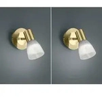 2er Set Led Wandstrahler Messing Mit Glas Lampenschirm, Breite 10cm