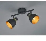 Trio Lighting - Deckenstrahler Punch 2-flammig Schwarz Gold Mit Drahtgeflecht, Breite