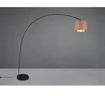 Meinewunschleuchte - Led Bogenleuchte Metall Schwarz Stoff Lampenschirm Taupe,...