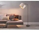 Trio Lighting - Bogenleuchte Julieta Mit Samt Lampenschirm Beige Gold, H&ouml;he 156cm