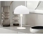 Tischleuchte Nola Aus Metall Wei&szlig; In Pilzform, H&ouml;he 30cm