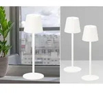 Meinewunschleuchte - 2er Set Akku Tischlampen Wei&szlig; Usb Kabel Sensor Dimmer...