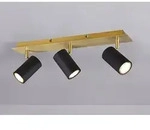 Led Deckenstrahler Schwarz Gold 3-flammig, Breite 48cm