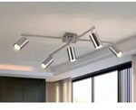 Meinewunschleuchte - Led Deckenstrahler Silber 5-flammig, Verstellbare Spots,...