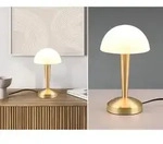 Reality Leuchten - Led Tischleuchte Canaria Mit Glasschirm Touchfunktion Messing,