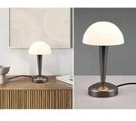 Led Tischleuchte Canaria Mit Glasschirm Touchfunktion Schwarz Chrom, H&ouml;he 26cm