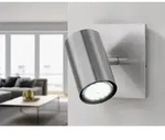 Meinewunschleuchte - Led Wandstrahler Silber Matt Mit Schwenkbarem Spot, Breite...