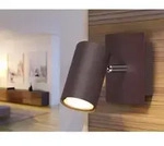 Led Wandstrahler Metall Rost Mit Schwenkbarem Spot, Breite 12cm