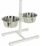 Kerbl - Futterbar Inkl. N&auml;pfe 2x 1800ml, Wei&szlig; Futternapf Hunde Hundenapf