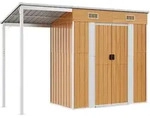 Gartenhaus Mit Schleppdach Hellbraun 277x107x181 Cm Stahl Vidaxl