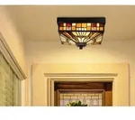 Kleine Led Deckenleuchte Im Tiffany Stil F&uuml;r Innen & Au&szlig;en, Breite 26cm