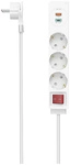 Hama Steckdosenleiste 3-fach Usb-c/a 18w Pd Qc Flachstecker