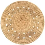 Teppich Flechtmuster Jute 90 Cm Rund Vidaxl