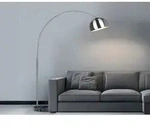 Trio Leuchten - Bogenlampe Argentina Silber Fu&szlig; Schwarz Gro&szlig;e Ausladung, H&ouml;he