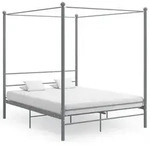 Himmelbett Grau Metall 160x200 Cm Vidaxl