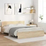 Bettgestell Mit Kopfteil Sonoma-eiche 140x190 Cm Vidaxl