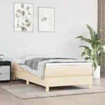 Bettgestell Ohne Matratze Creme 100x200 Cm Stoff Vidaxl