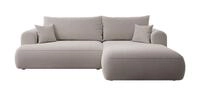 Selsey - Eckschlafsofa Ovo L-f&ouml;rmiges Dunkelbeige Mit Boucl&eacute;-beh&auml;lter Rechts
