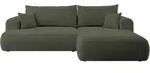 Selsey - Eckschlafsofa Ovo In L-form Aus Olivgr&uuml;nem Velours Mit Beh&auml;lter Aus