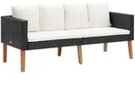 Vidaxl - 2-sitzer-gartensofa Mit Auflagen Poly Rattan Schwarz