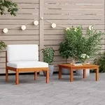 2-tlg. Garten-lounge-set Mit Auflagen Massivholz Akazie - Vidaxl