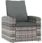 Gartensessel Verstellbar Mit Kissen Grau Poly Rattan - Vidaxl