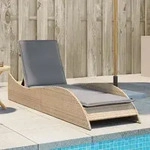 Vidaxl - Sonnenliege Mit Auflage Beige 60x205x73 Cm Poly Rattan