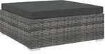 Modular-fu&szlig;hocker 1 Stk. + Auflagen Poly Rattan Grau Vidaxl