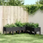 Pflanzkasten Mit Beinen Schwarz 160x120x42 Cm Pp Vidaxl