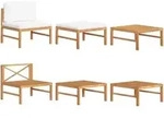 3-tlg. Garten-lounge-set Mit Creme Kissen Teakholz - Vidaxl