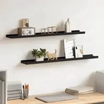 Bilderleisten 2 Stk. Schwarz 80x9x3 Cm Mdf Vidaxl