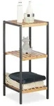 Relaxdays - Regal Bambus, Universales Standregal, 3 Ablagen, Metall-rahmen,
