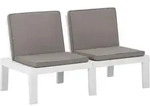 Garten-lounge-bank Mit Auflagen Kunststoff Wei&szlig; - Vidaxl