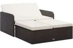 Vidaxl - 2-tlg. Garten-lounge-set Mit Auflagen Poly Rattan Braun