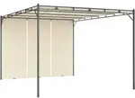 Gartenpavillon Mit Seitenvorhang 4x3x2,25 M Creme - Vidaxl