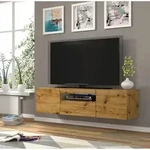 Tv M&ouml;bel H&auml;ngend Oder Bodenstehend 150x42x37cm Stand Aura Eiche