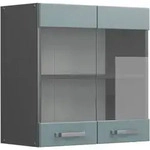 K&uuml;chenglasschrank R-line, Blau-grau, 60 Cm Vicco