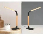 Led Schreibtischleuchte Norris Schwarz Mit Holz, H&ouml;he 42cm