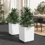 Vidaxl Planters 2 Pcs White 30x30x37 Cm Polypropylene
