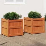 Pflanzk&uuml;bel 2 Stk. Wachsbraun Massivholz Kiefer - Vidaxl