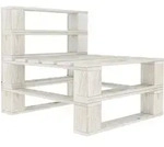 Outdoor-mittelsofa Paletten Holz Wei&szlig; - Vidaxl