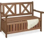 Relaxdays Gartenbank, Outdoorbank Mit Stauraum, 2-sitzer, Hbt 85 X 115 X 60 Cm,