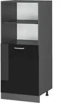 Vicco - Vorratsschrank R-line, Schwarz Hochglanz, 60 Cm