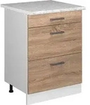 Vicco - K&uuml;chenunterschrank R-line, Sonoma, 60 Cm Mit Schubladen, Ap Marmor
