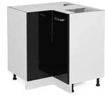 Vicco - Eckunterschrank R-line, Schwarz Hochglanz, 75.6 Cm Ohne Arbeitsplatte