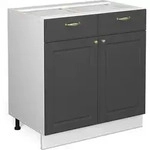 Vicco - K&uuml;chenunterschrank Fame-line, Anthrazit-gold, 80 Cm Ohne Arbeitsplatte