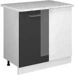 Vicco - Eckunterschrank R-line, Anthrazit Hochglanz, 86 Cm, Ap Marmor