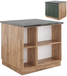 Vicco - K&uuml;cheninsel Fame-line, Gr&uuml;n-gold Landhaus/goldkraft Eiche, 90 Cm Mit